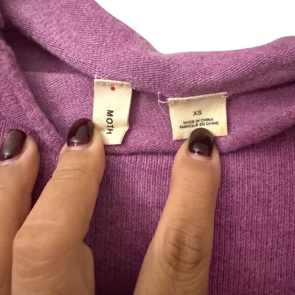 Anthropologie Moth Purple Alpaca Blend Dolman Sleeve Tunic Sweater Womens XSmall - Picture 2 of 5